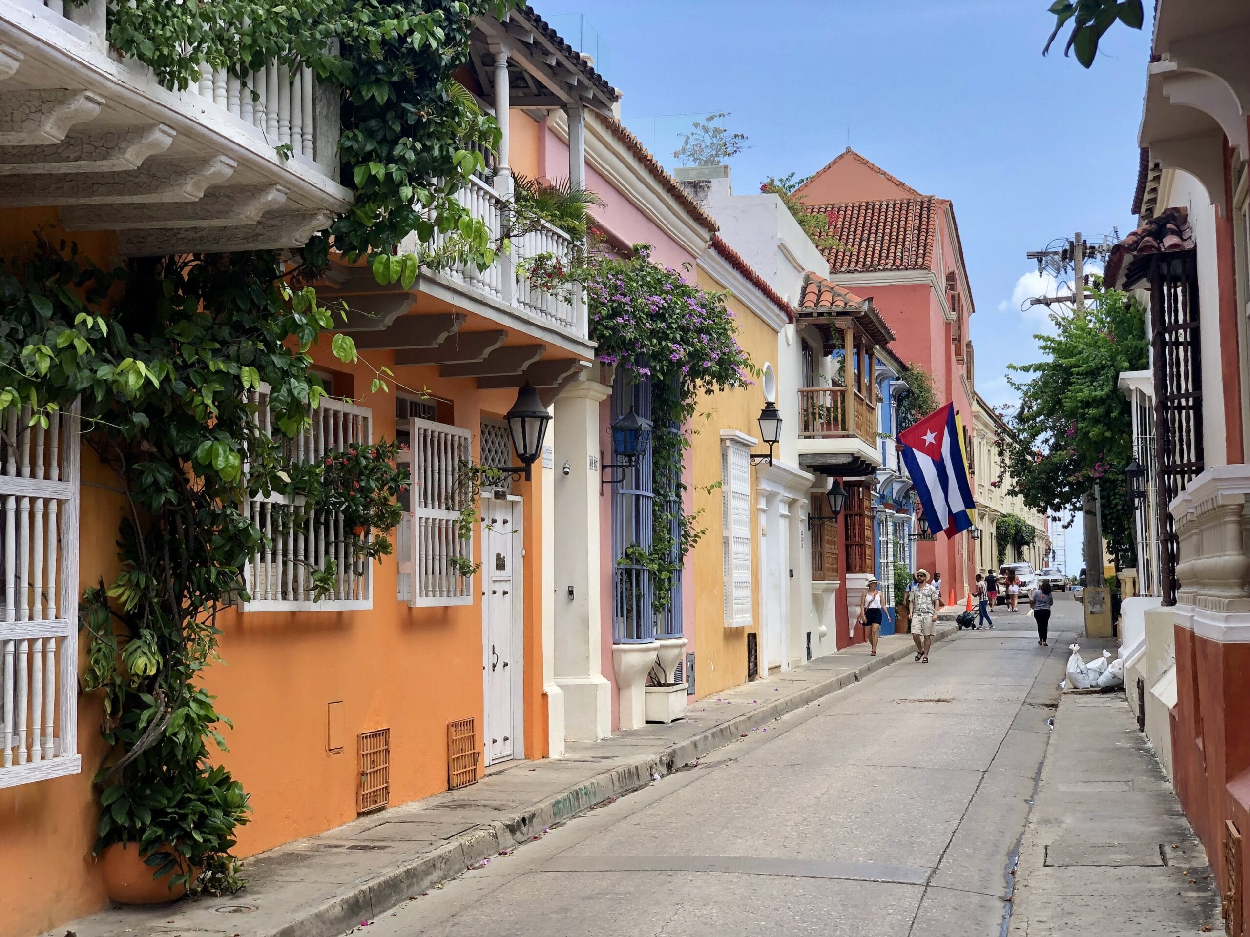 Cartagena de Indias, Colombia Traditional street in the walled city of Cartagena, Colombia