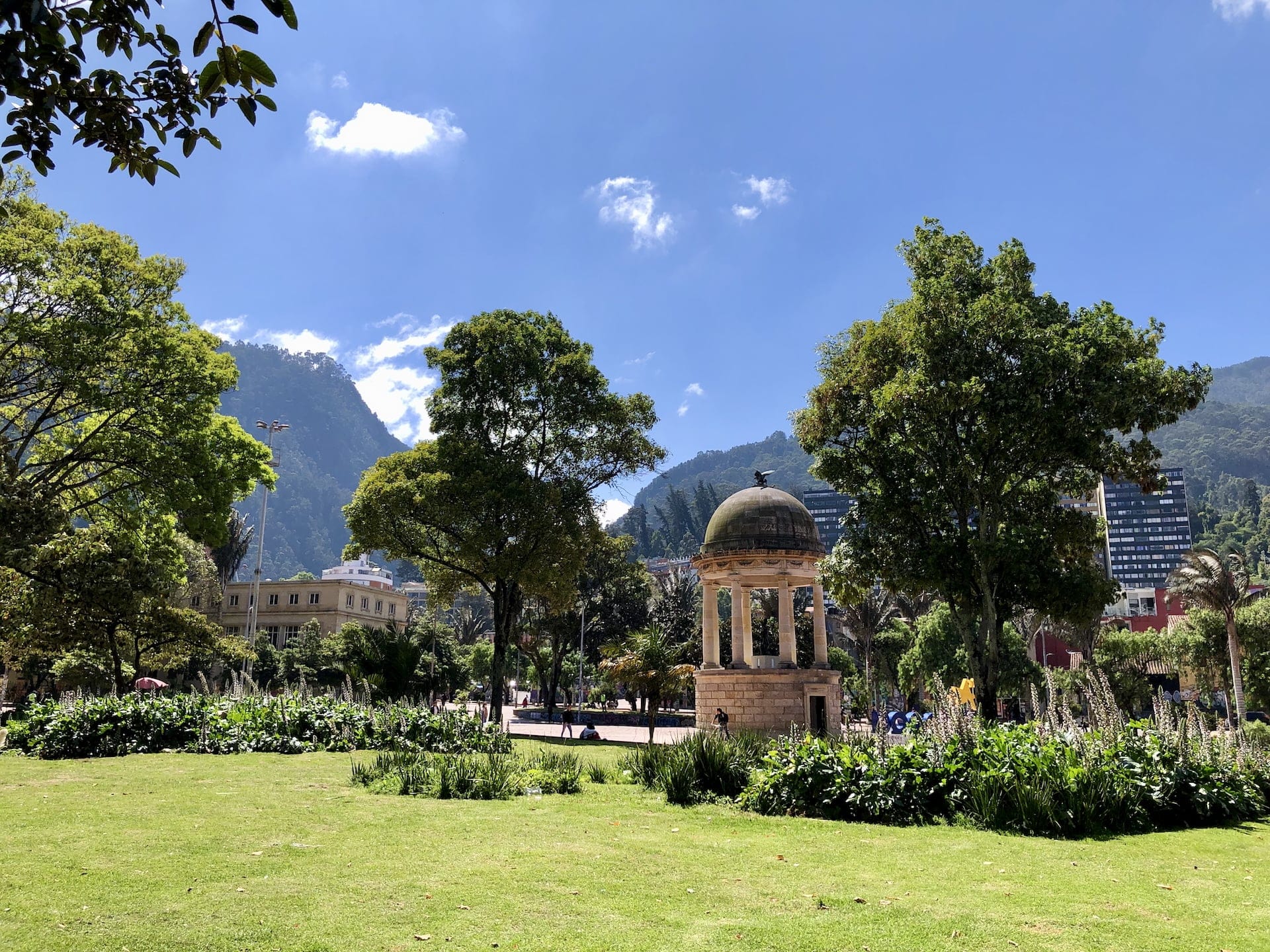 Bogotá, Colombia Parque De Los Periodistas – a popular meeting point for walking tours