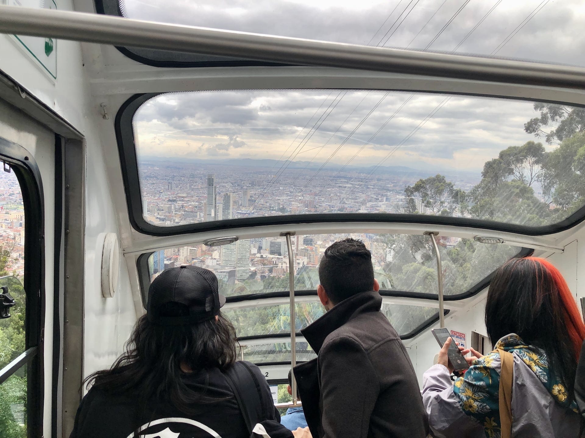 Bogotá, Colombia Taking the funicular from the city to Monserrate Hill