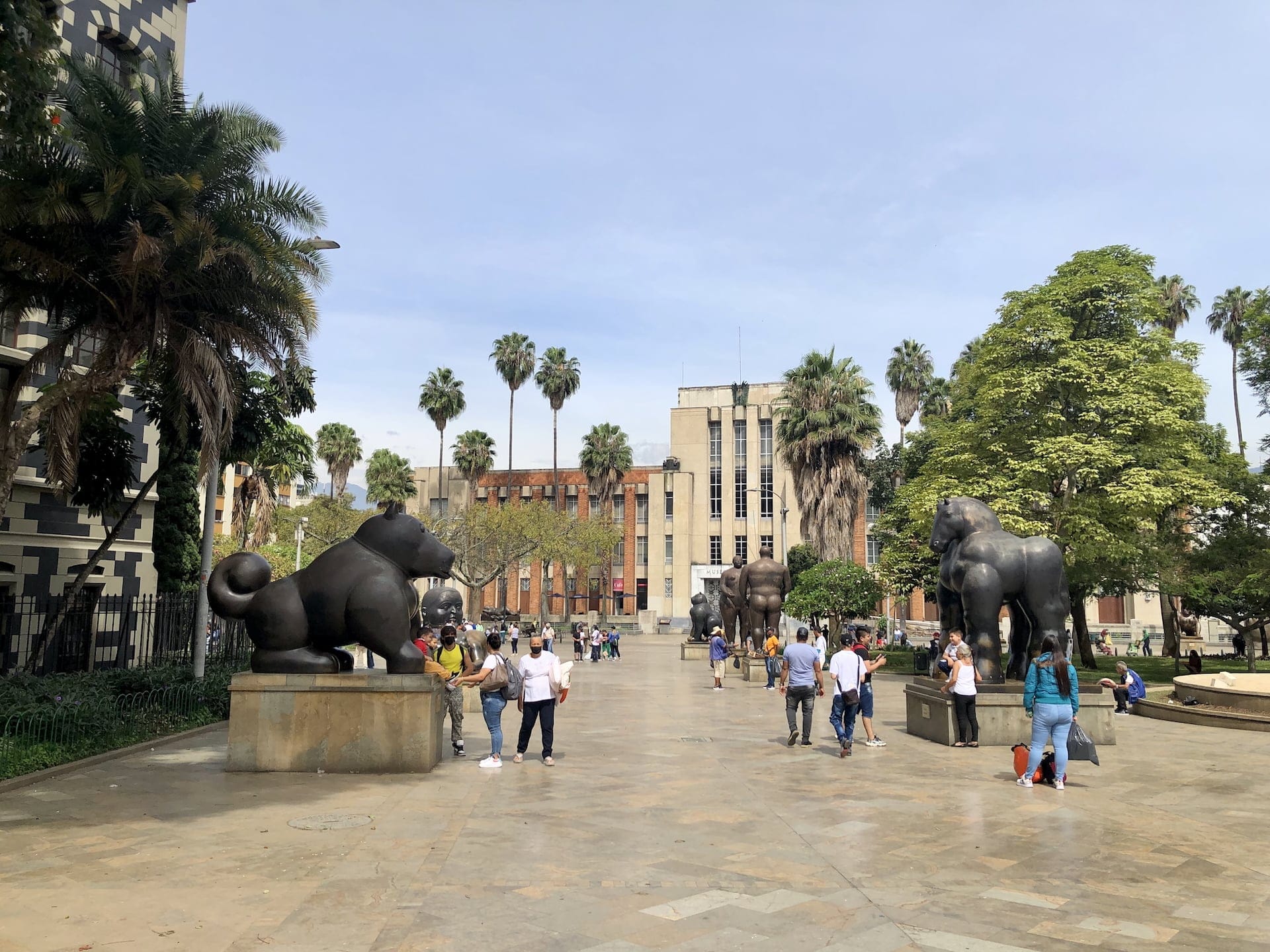 Botero Park, Medellín Medellín: Plaza Botero, with Palacio de la Cultura on the left, and Museo De Antioquia in the background.