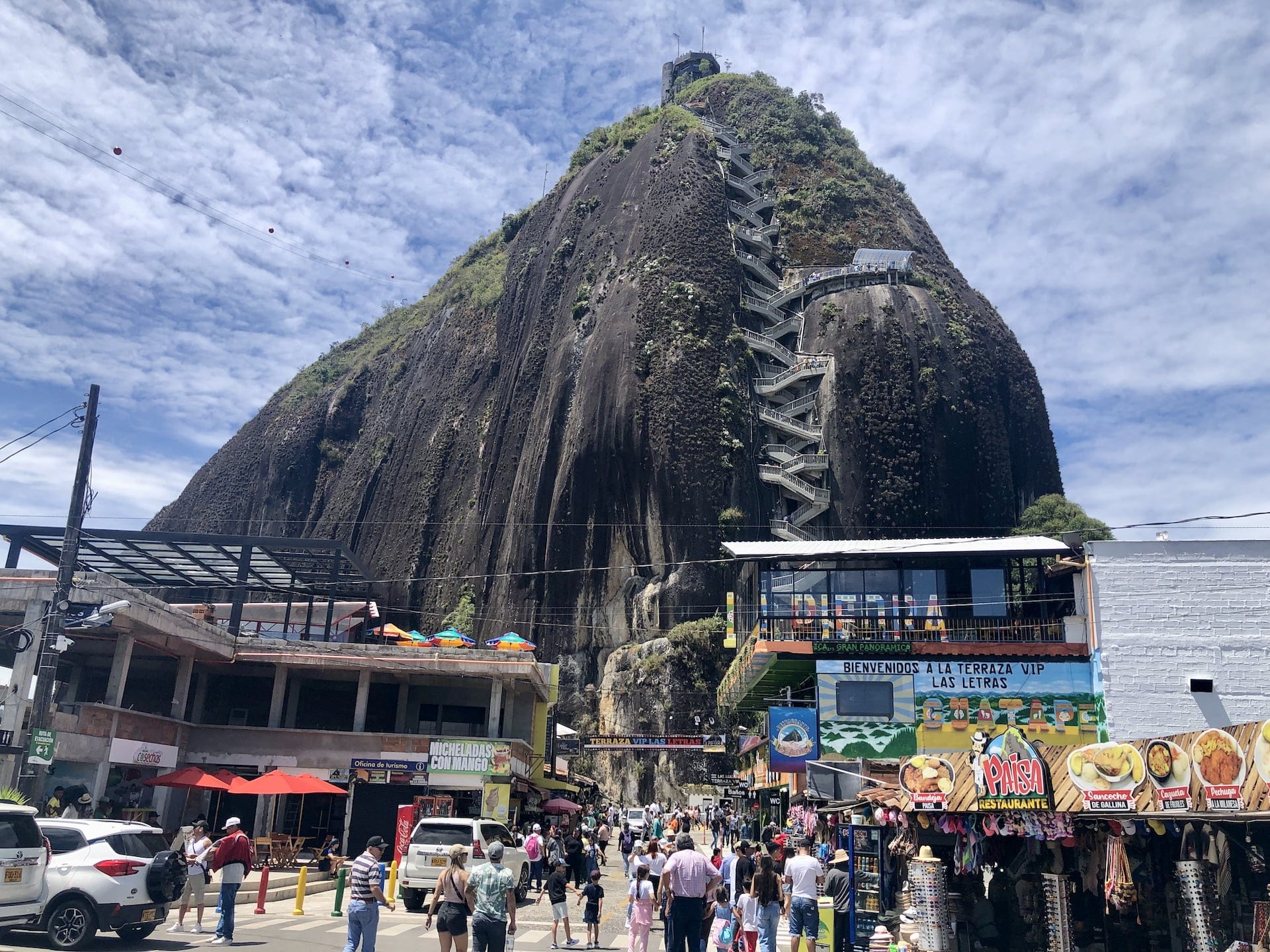Guatapé, El Penol Rock Guatapé: The rock of El Peñol and the vendors and shops around it's base.