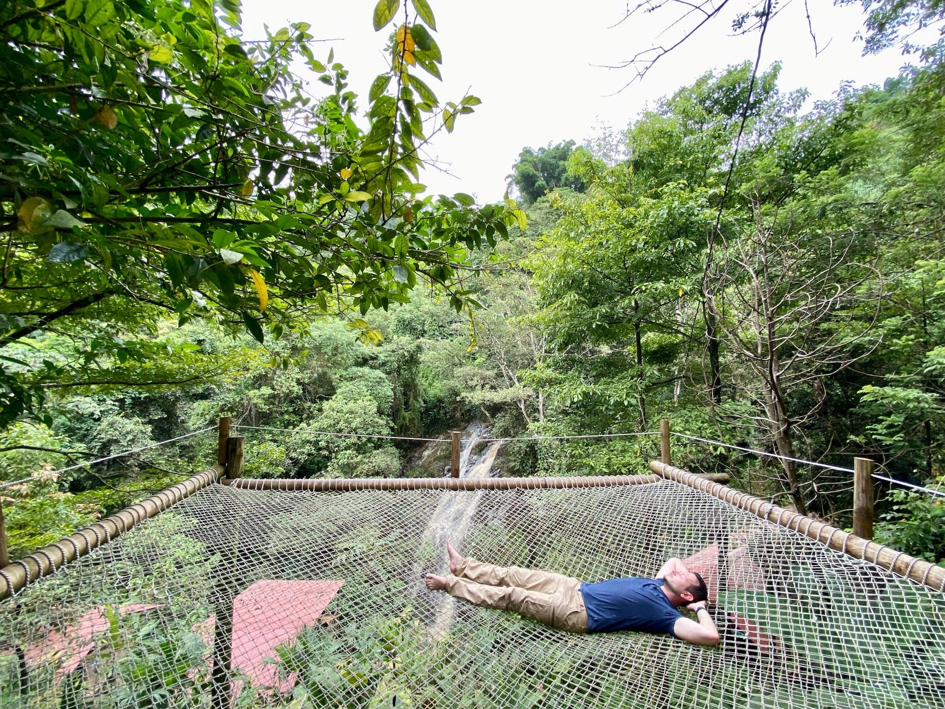 Minca, Colombia The famous hammock-like nets in Minca, the picture made near Marinka Waterfall.