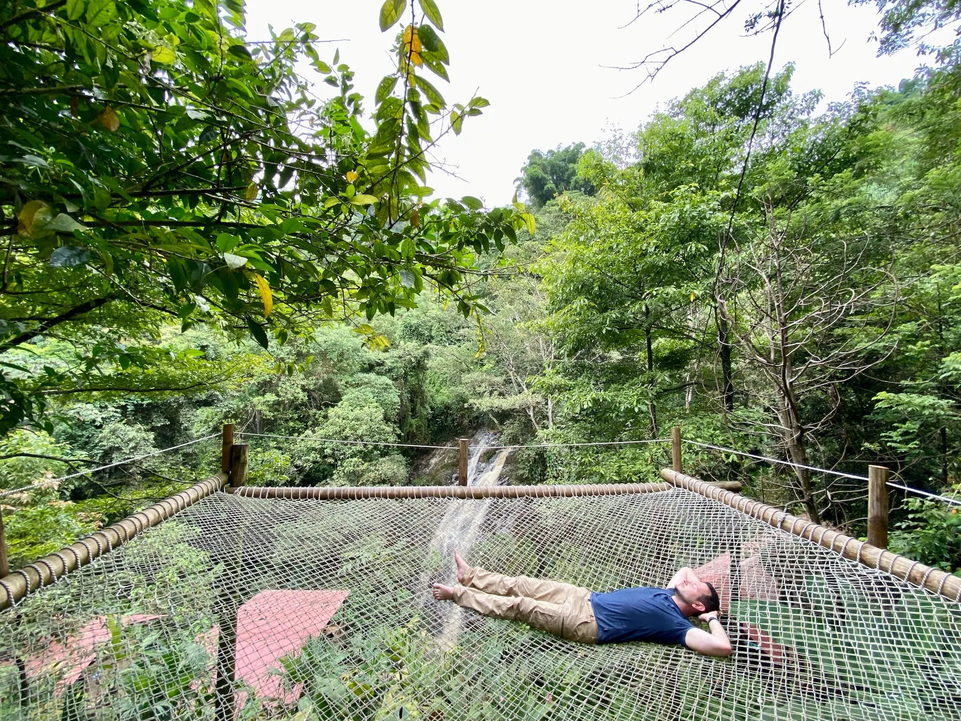 The famous hammock-like nets in Minca, the picture made near Marinka Waterfall.