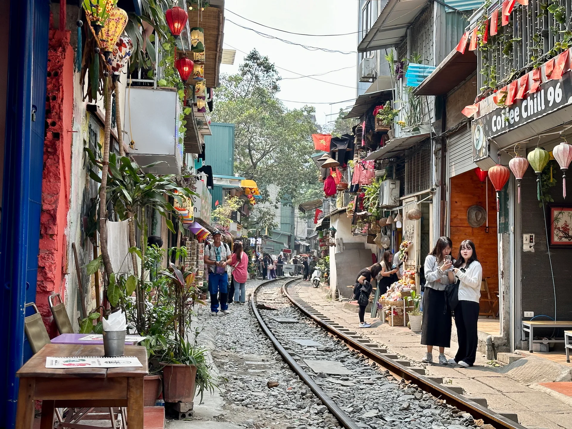 The famous "Train Street" in Hanoi.
