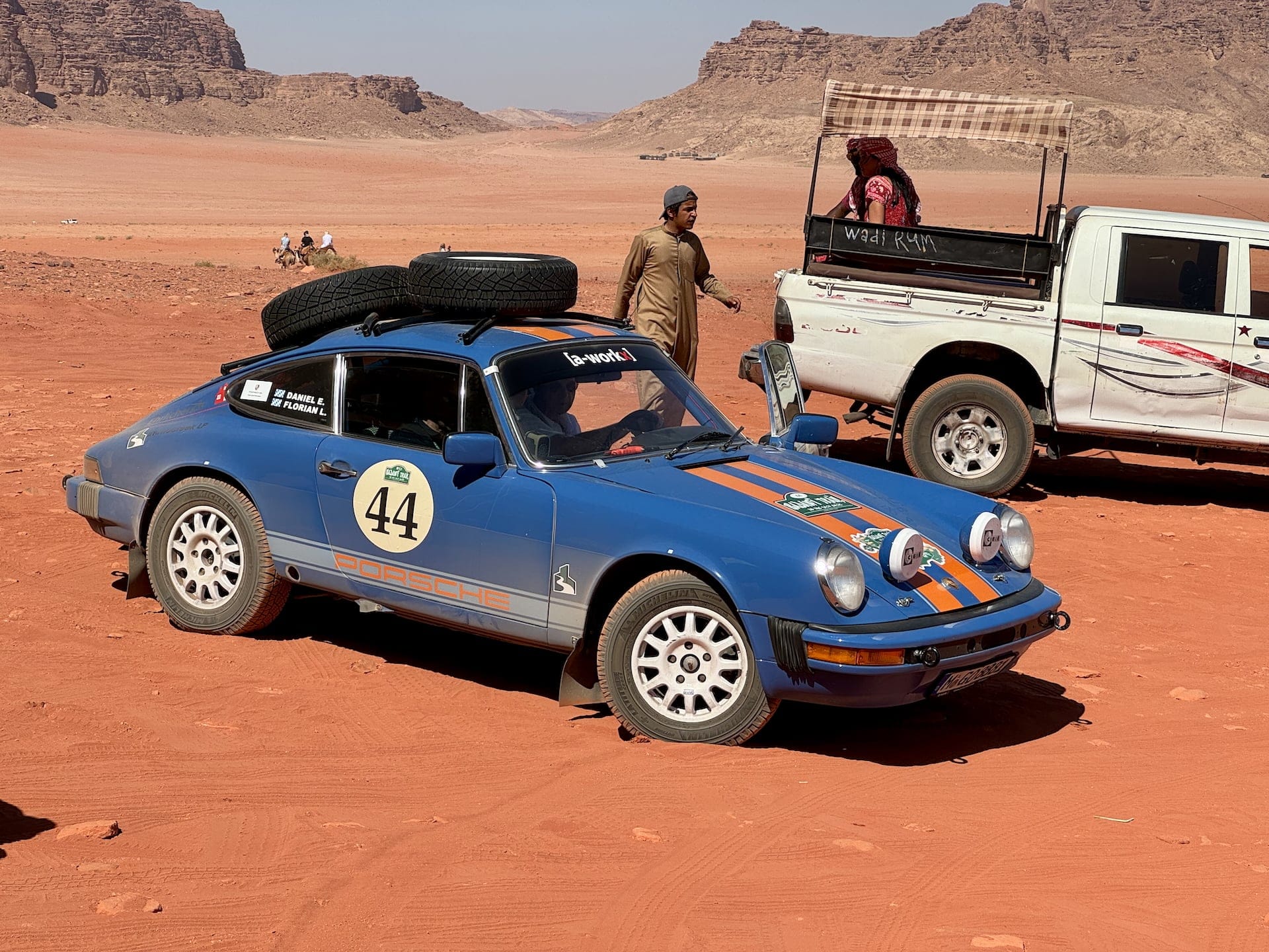 Wadi Rum, Jordan Porsche 911 in the Wadi Rum desert in Jordan.
