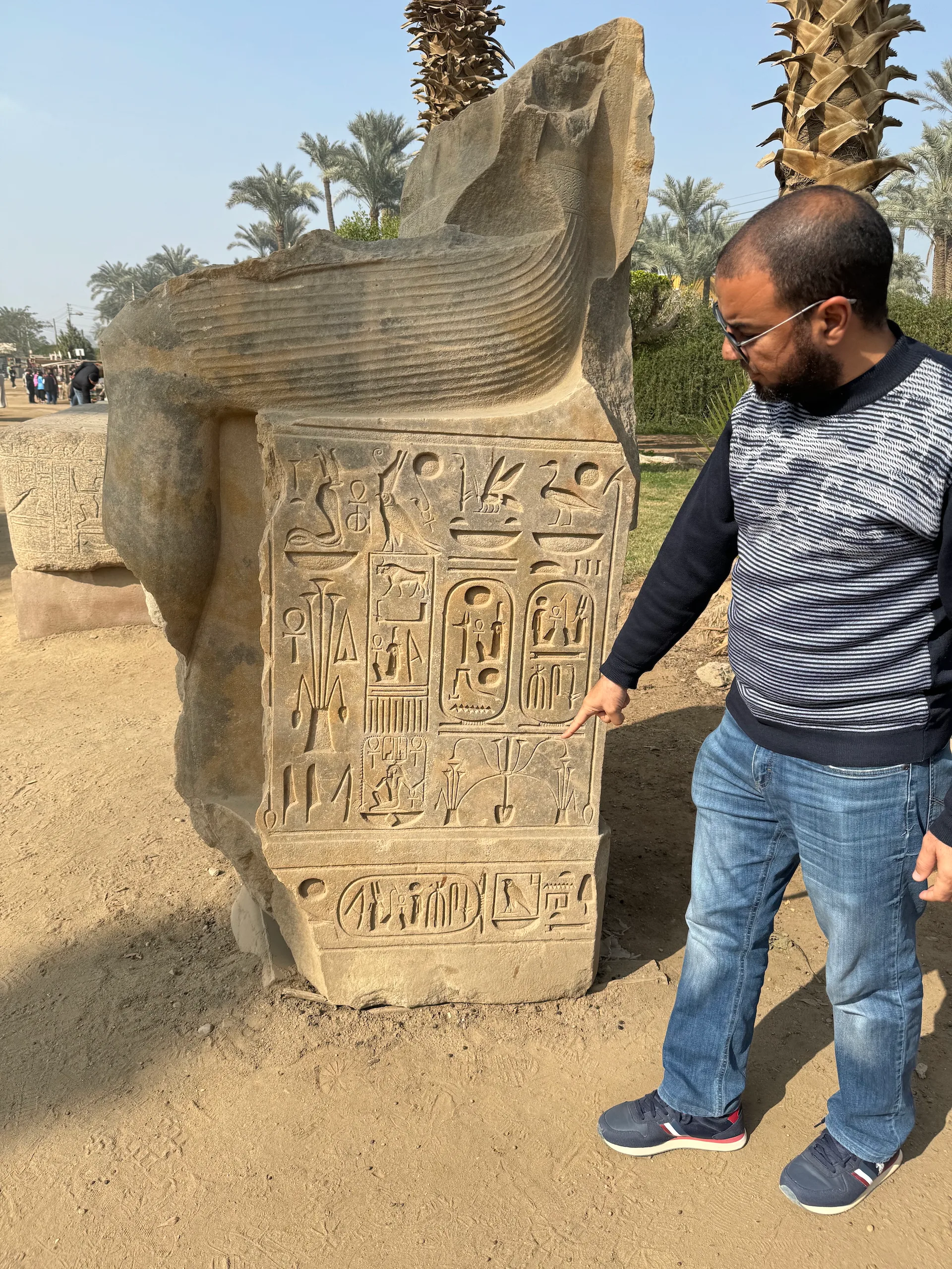 Memphis, Egypt A guide explaining hieroglyphs in Memphis