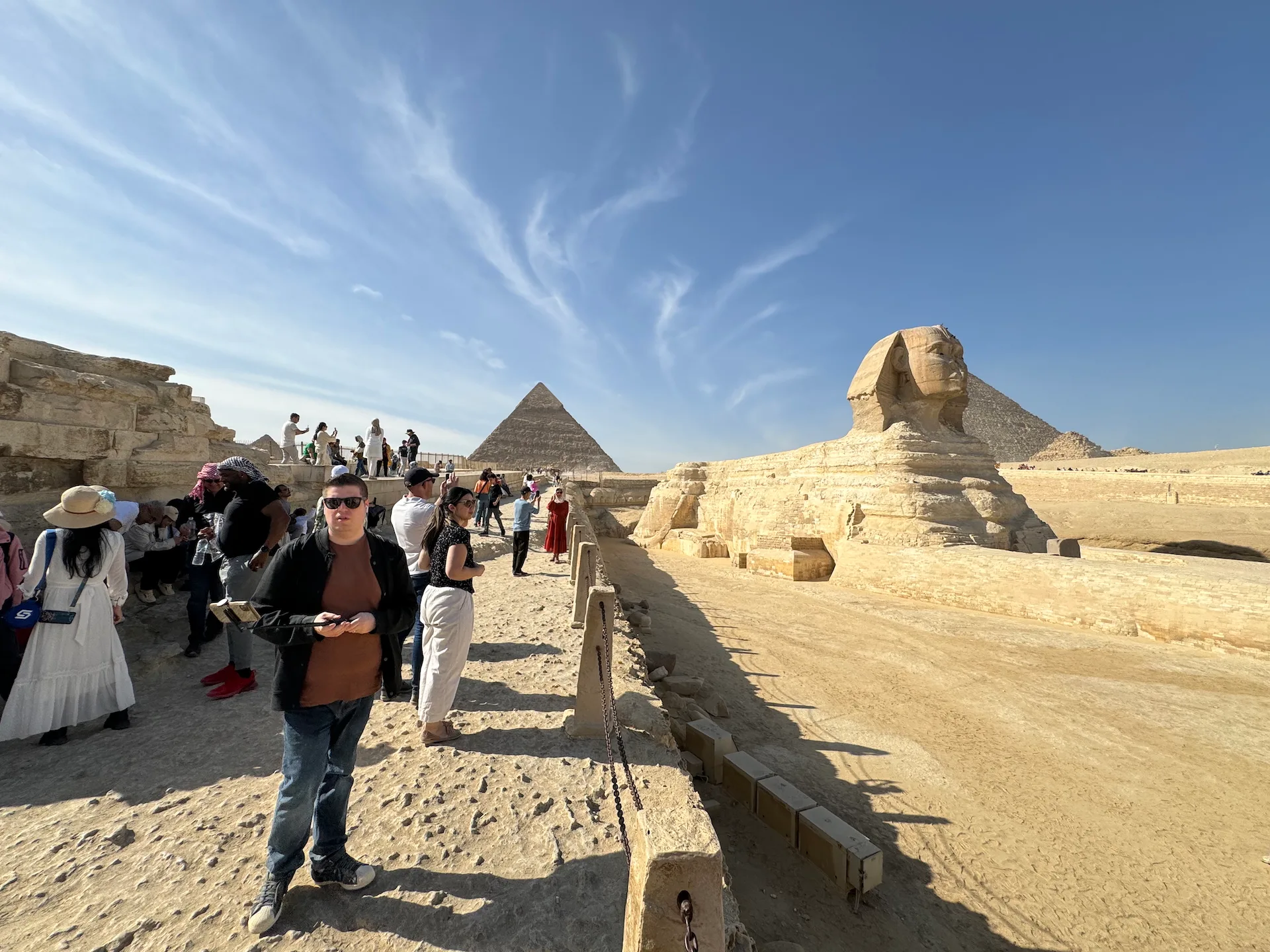 Sphinx, Giza Pyramids, Egypt The airport was named after this sphinx