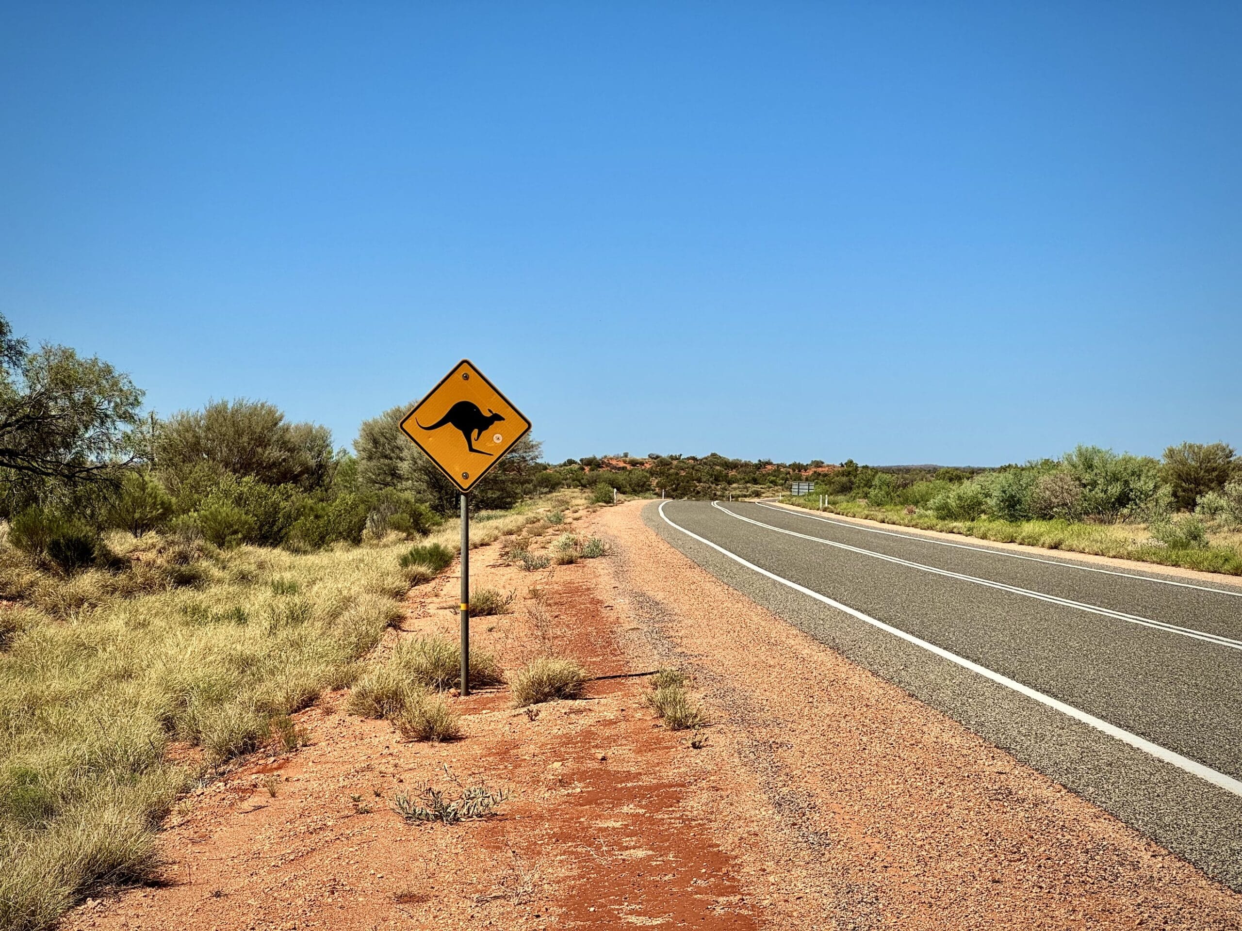 The road between Alice Springs and Uluru.