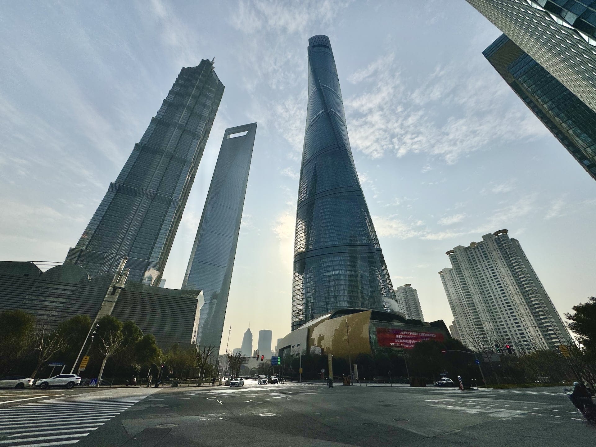 Shanghai, China Towers at sunrise in the business district.