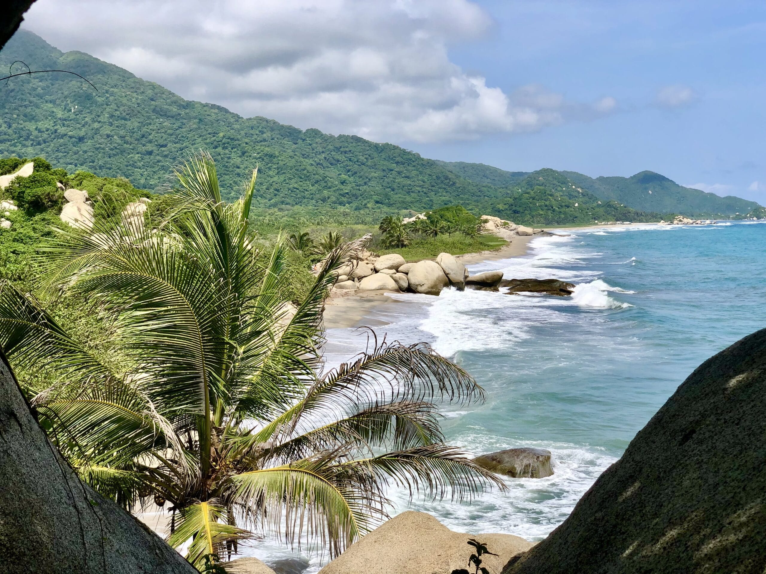 The sea from a viewpoint in Tayrona National Natural Park, Colombia.