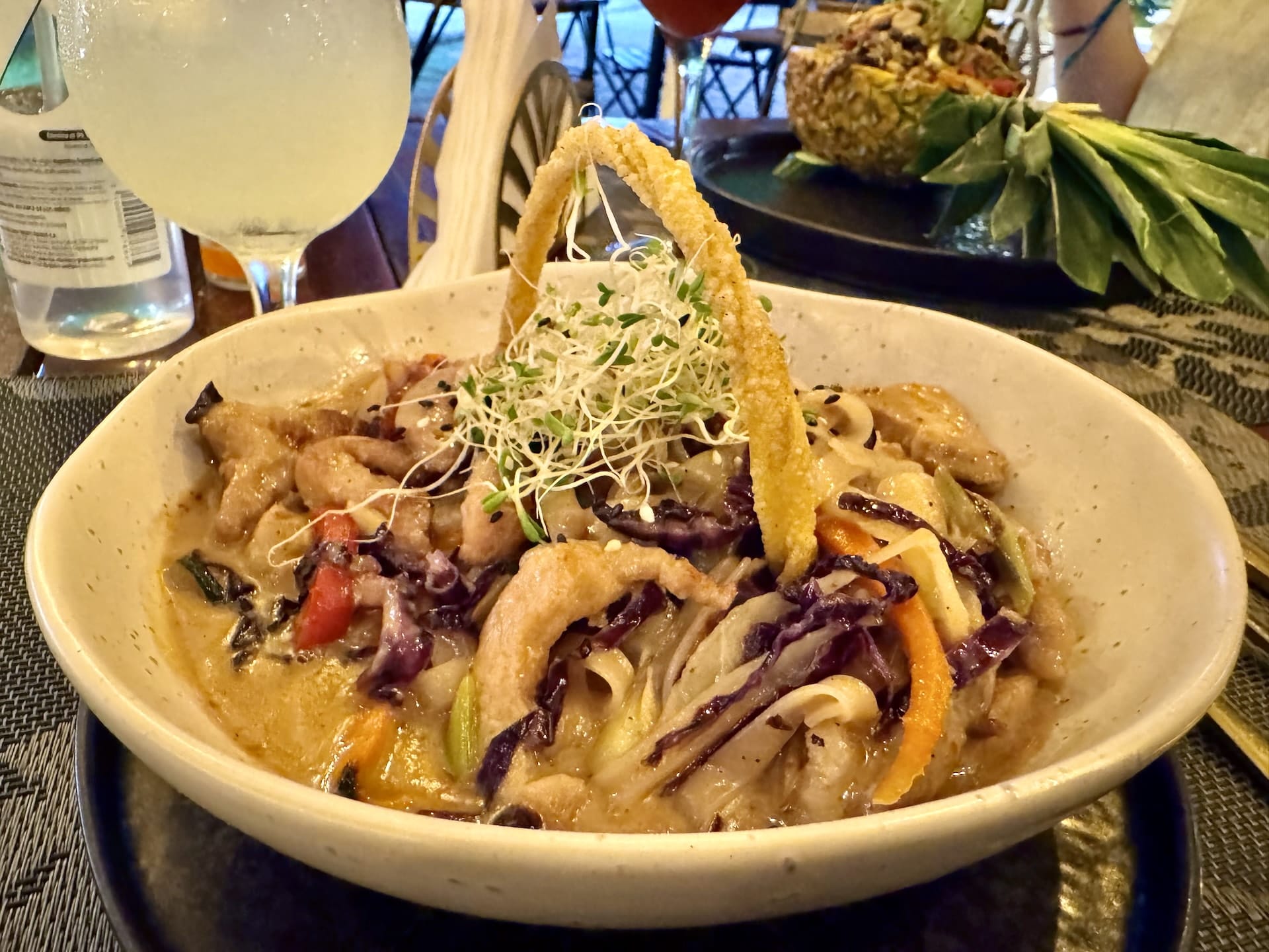 Las Terrenas, Dominican Republic Coconut pad thai at Dominican Thai Fusion Food.