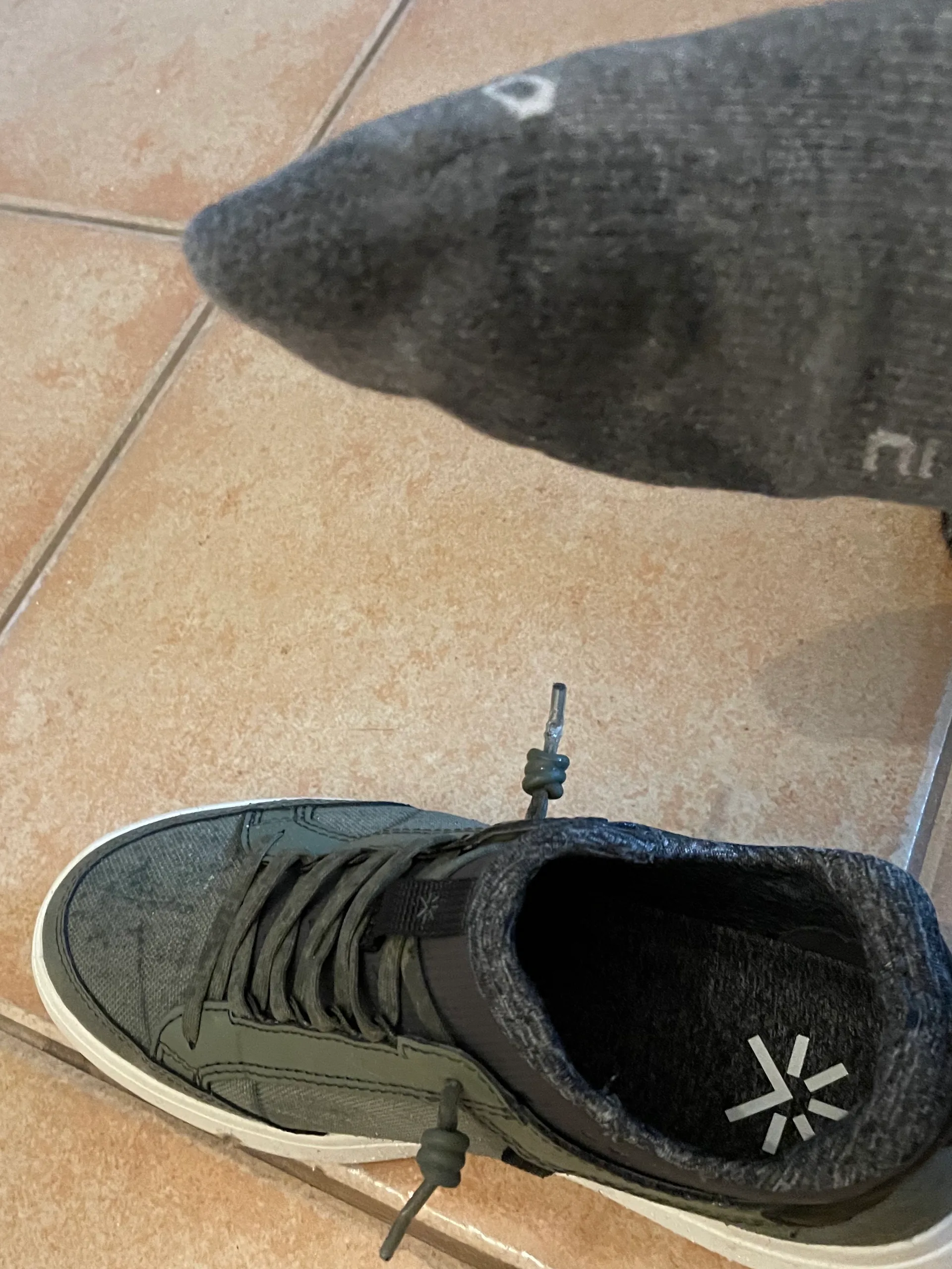 Waterproof shoe – wet socks on Andrea. Not the best combination.