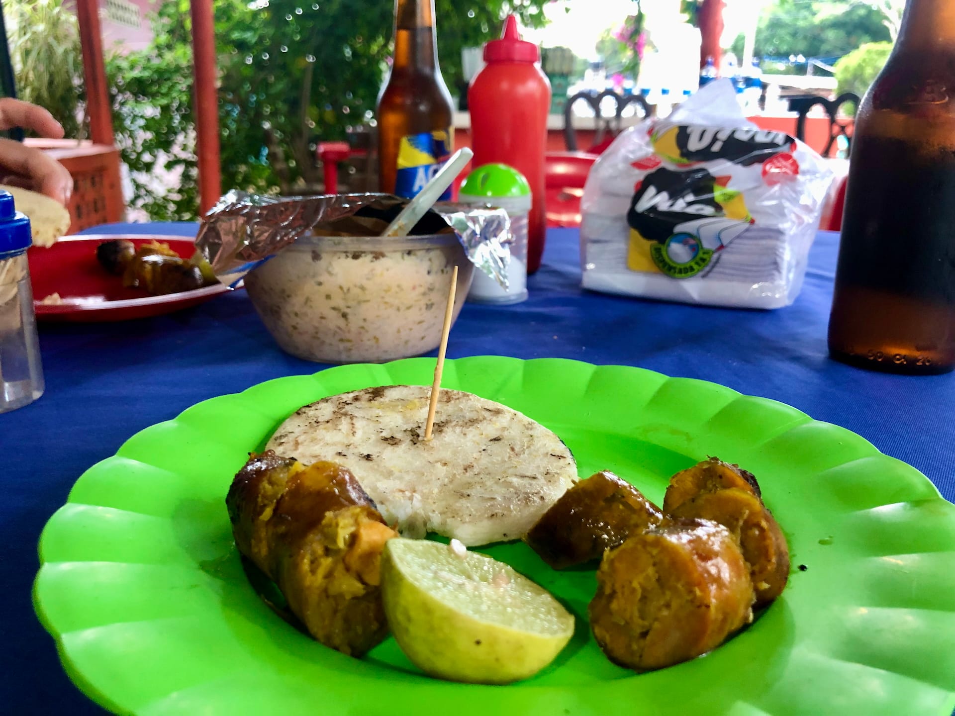 Roadside Chorizo in Colombia Roadside chorizo near Tayrona National Park, Colombia.