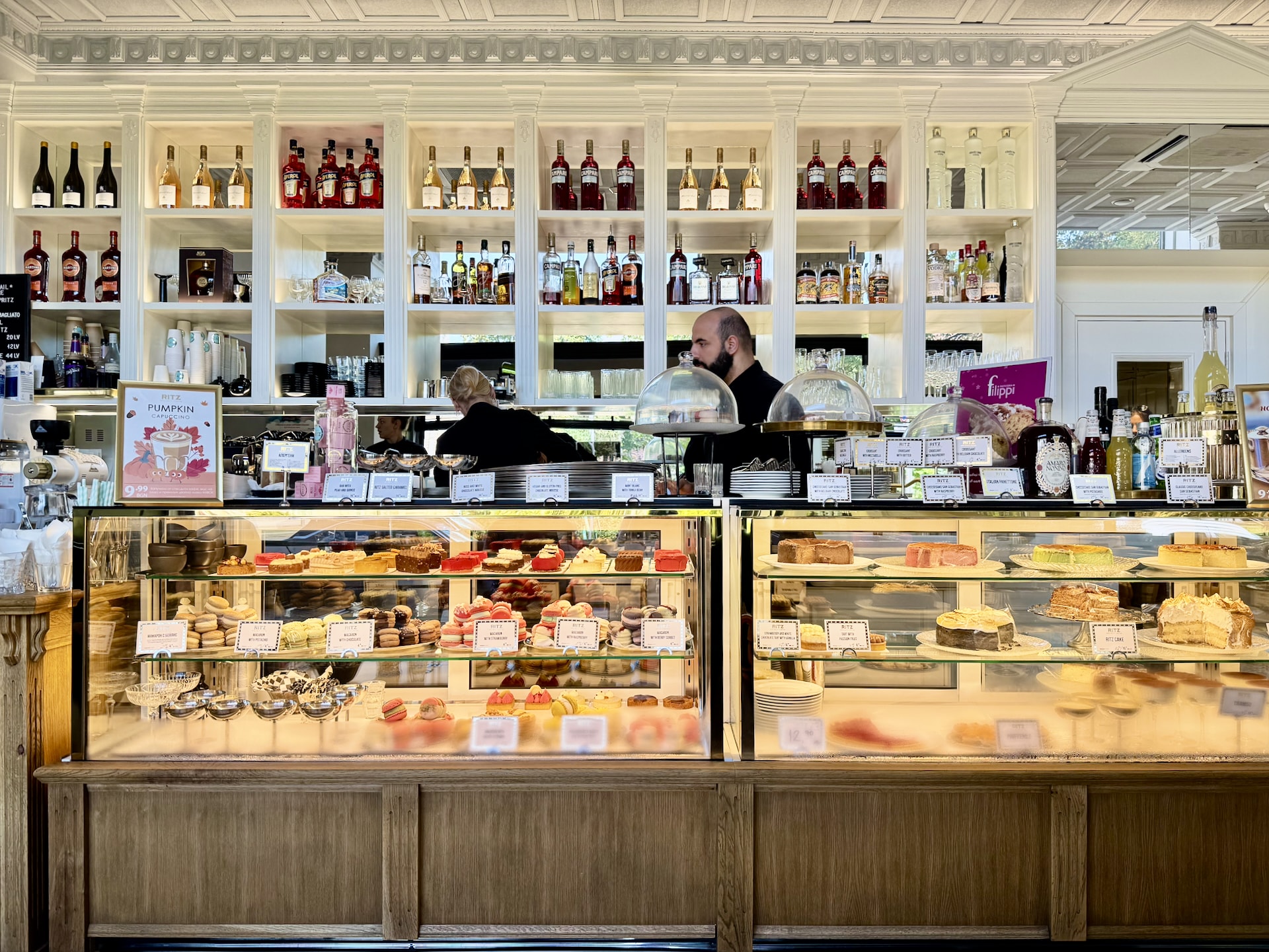 Sofia, Bulgaria Pastry counter at the RITZ café.