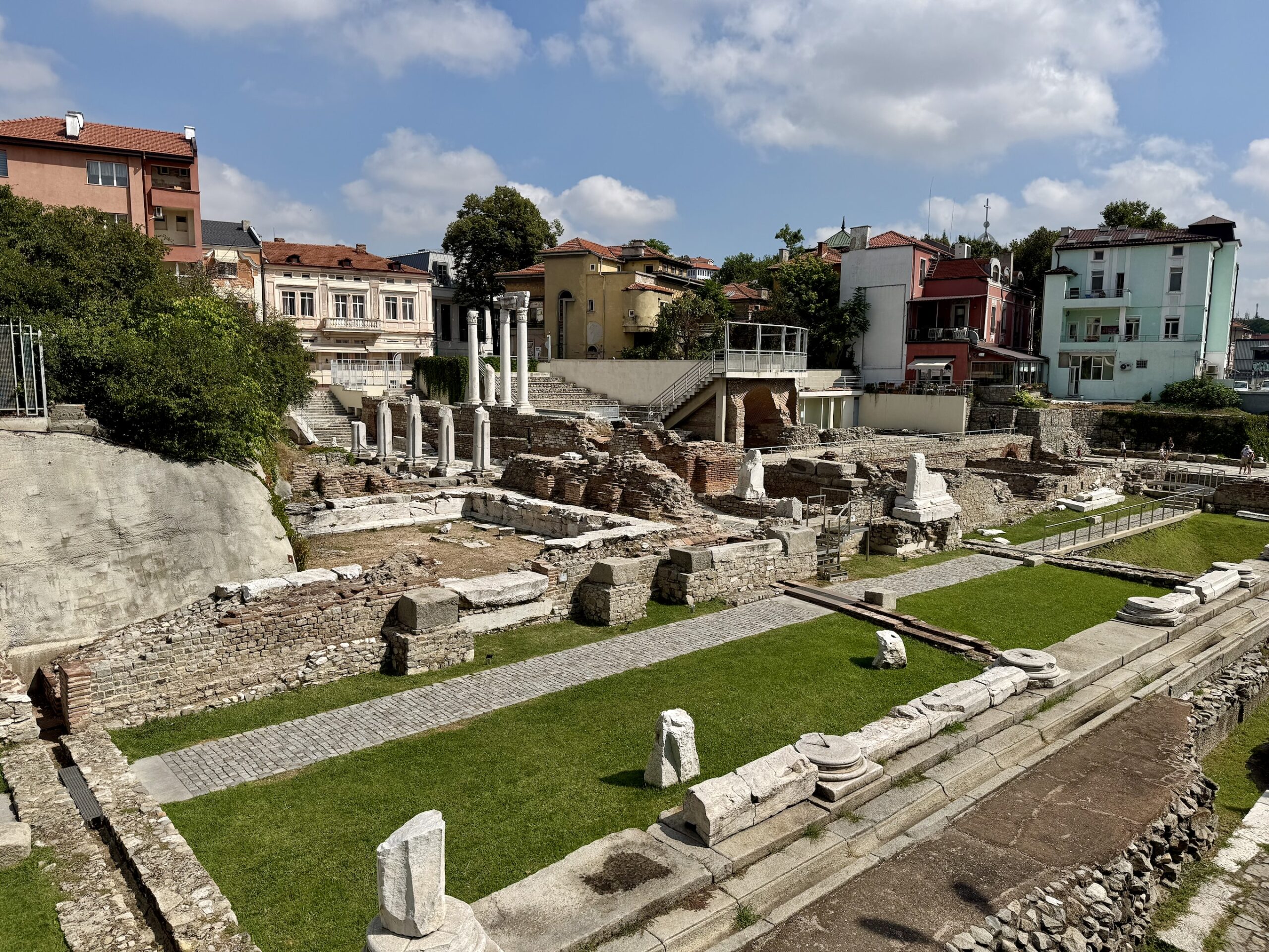 Roman ruins in the city center. This area used to be the Roman forum.