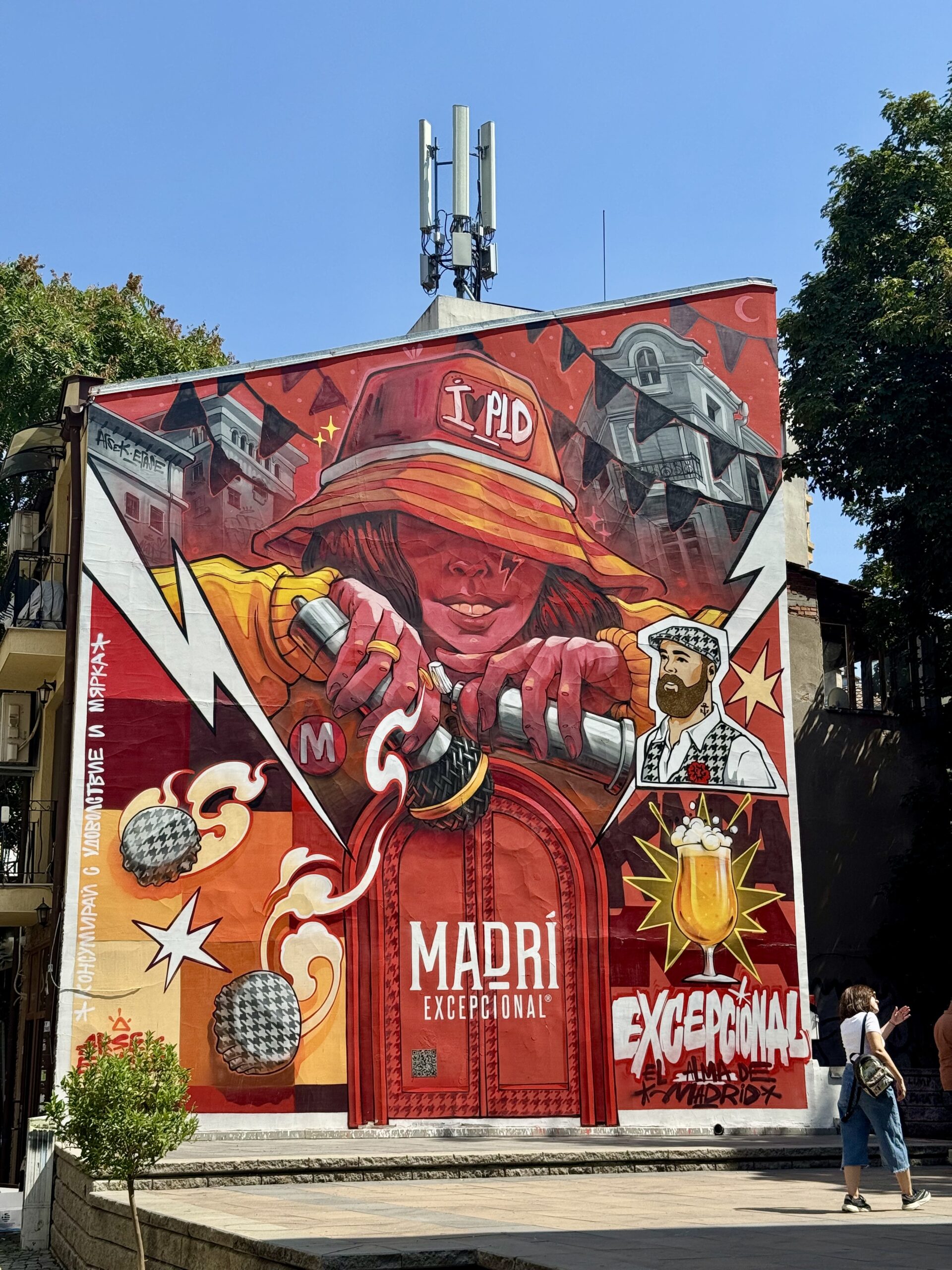 Street art can also be advertising, like here, where it is used to promote a beer.