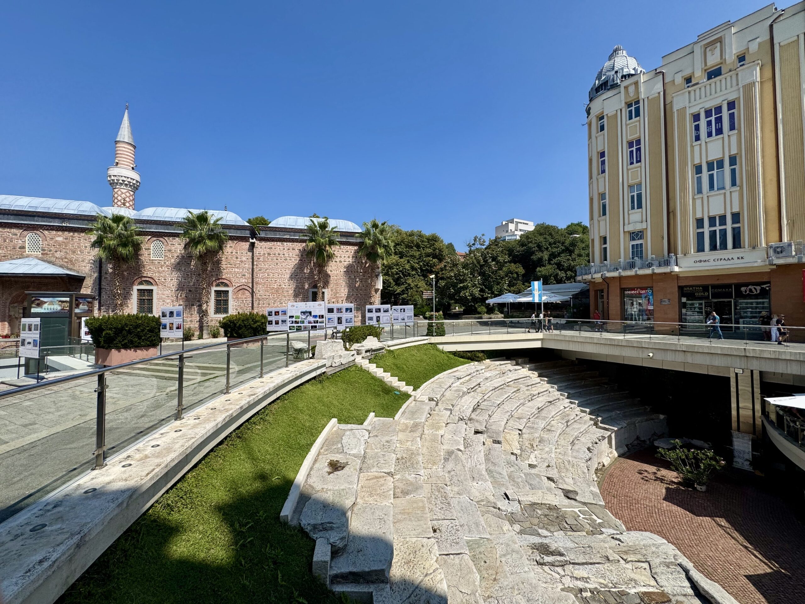 The Roman stadium emerges from beneath the 20th century streets.