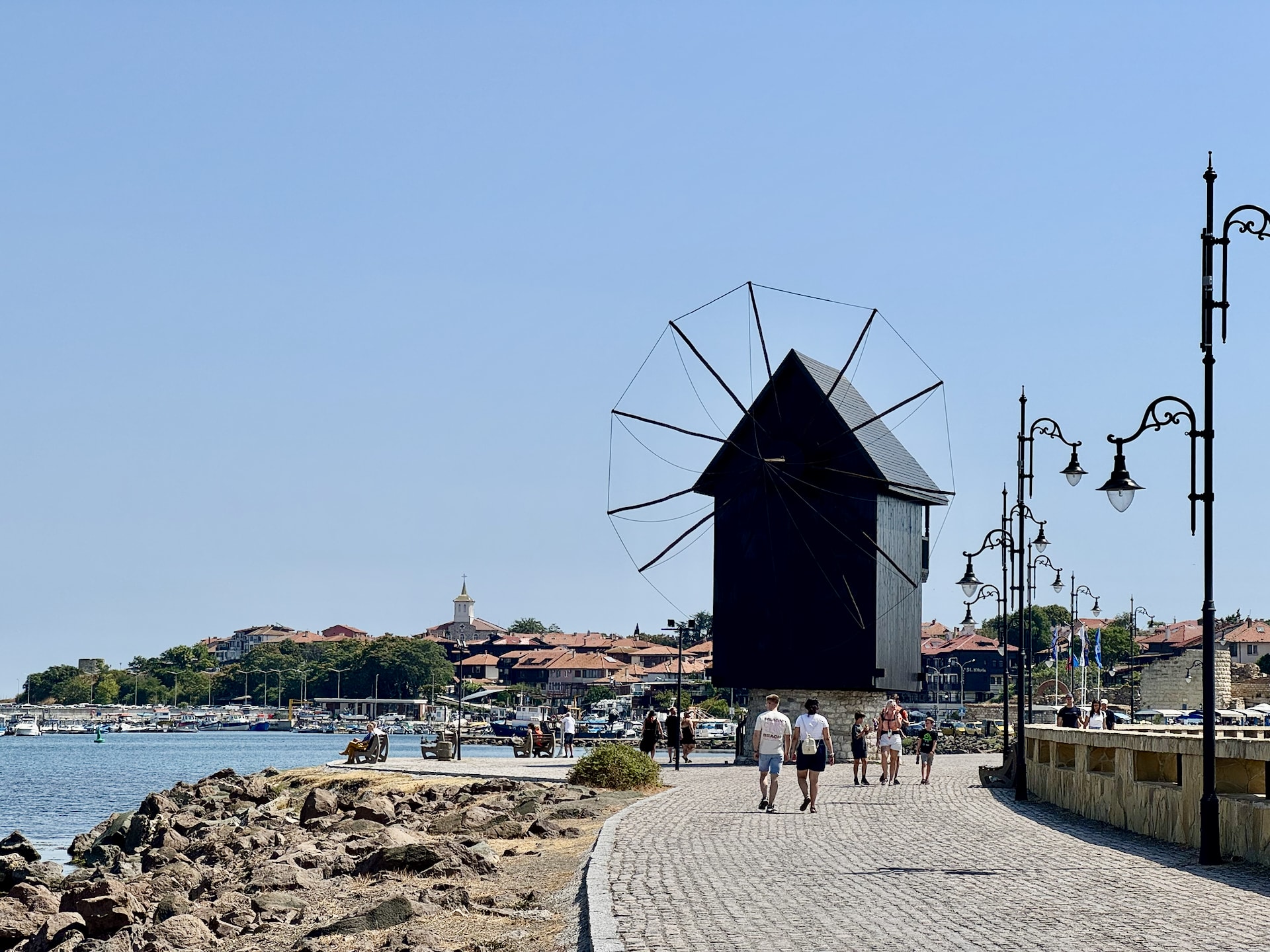 The windmill on the road to the old town of Nessebar.