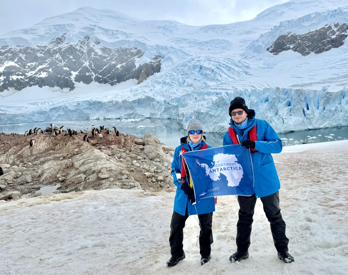 Laszlo and Andrea in Antarctica
