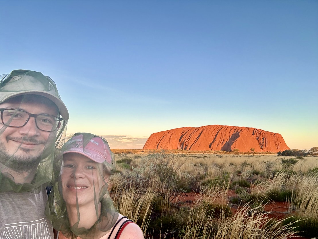 Laszlo and Andrea near Uluru in Australia