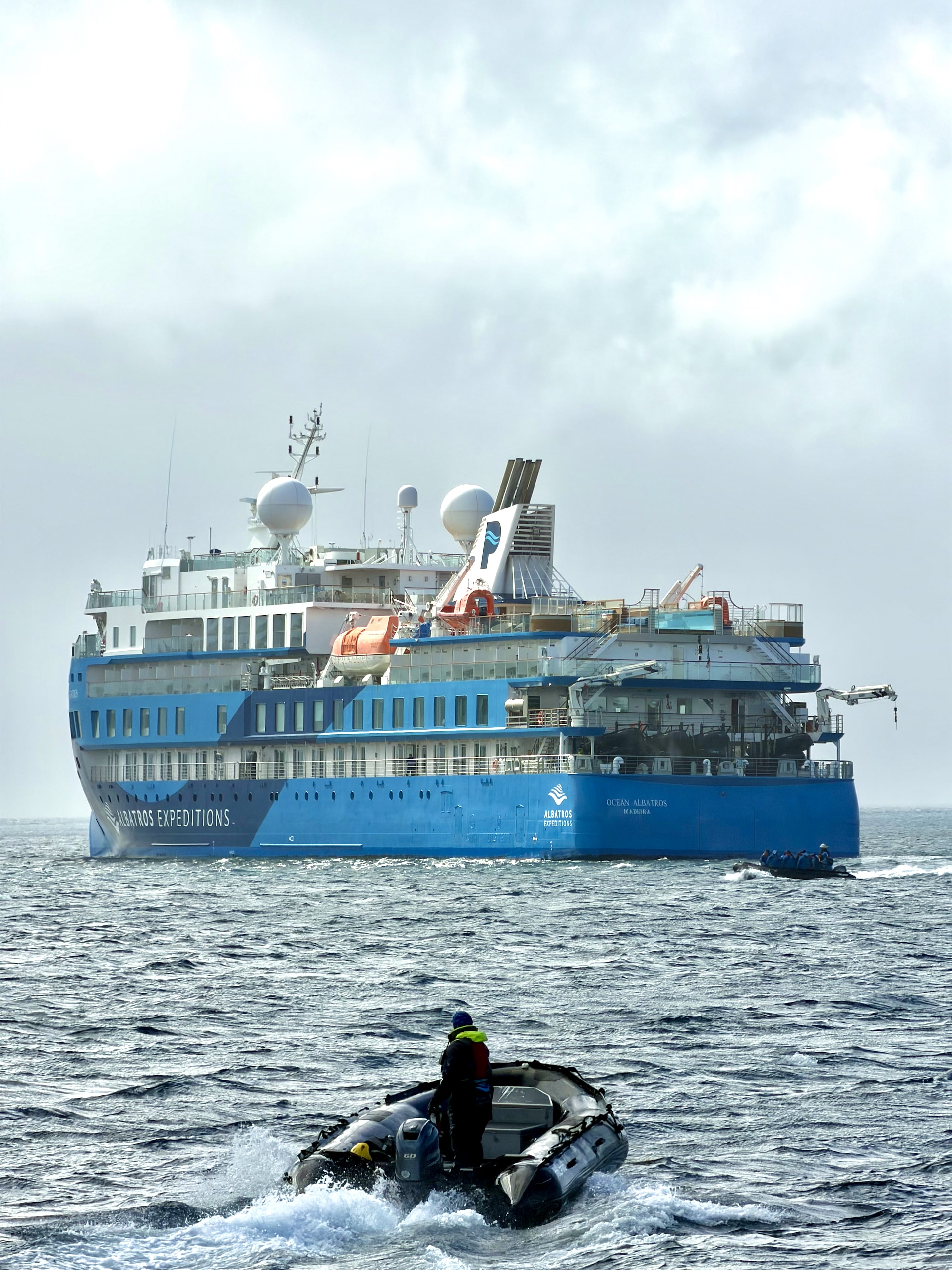 A Zodiac returning to the Ocean Albatros