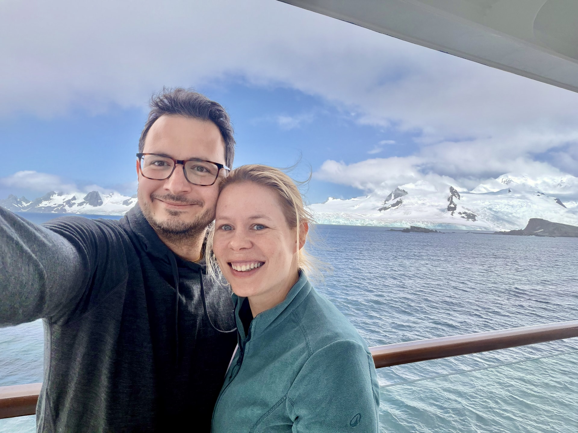 The balcony was a very welcome surprise – here we are, appreciating it