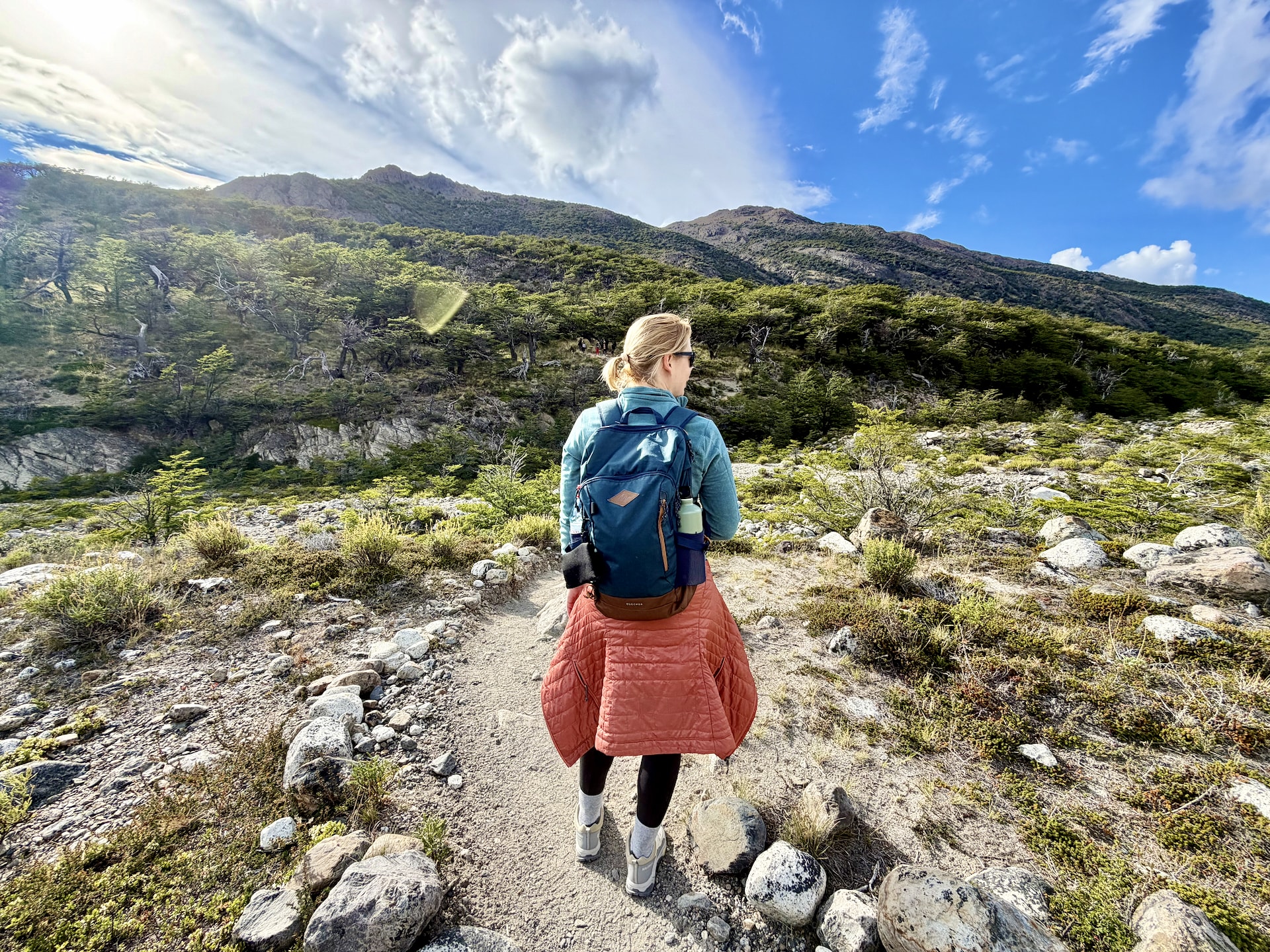 El Chaltén – Mirador de los Tres hike Layering is just as important on Patagonian hikes as it is in Antarctica.