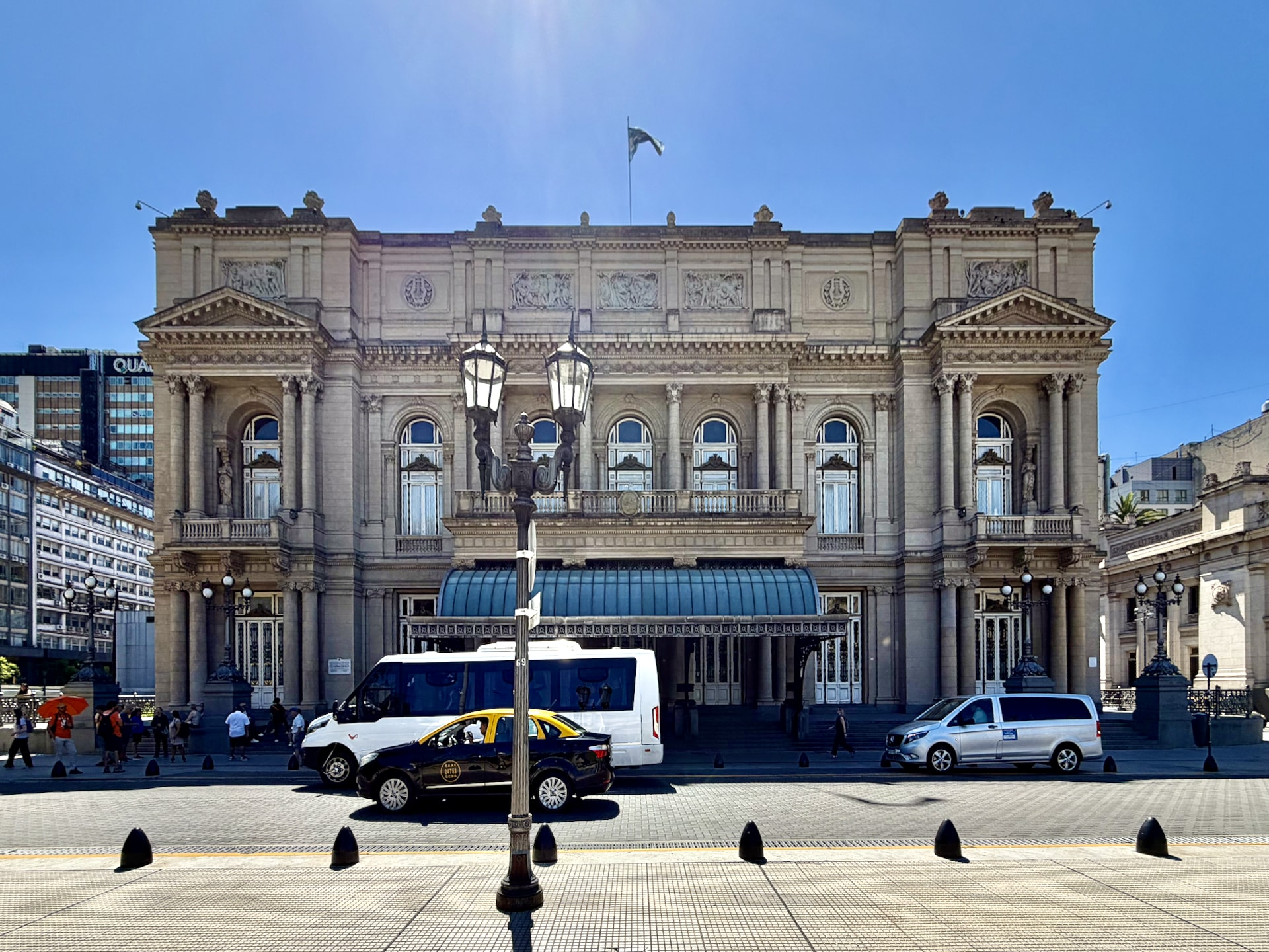 Teatro Colón, home to some of the world's best opera acoustics The neoclassical facade of the Teatro Colón in Buenos Aires.