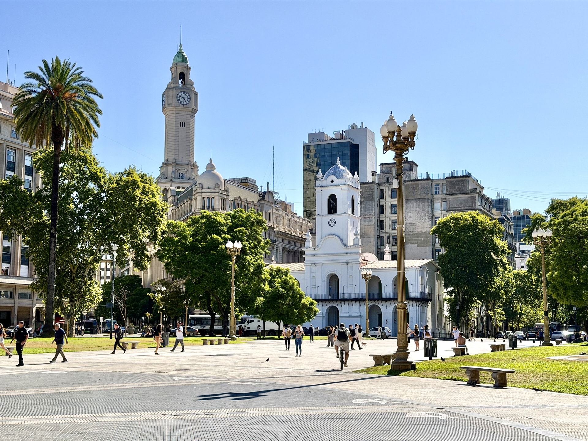 The Cabildo, Buenos Aires' truncated colonial town hall The whitewashed colonial-era Cabildo in Plaza de Mayo, its row of arches trimmed short by later road-widening.