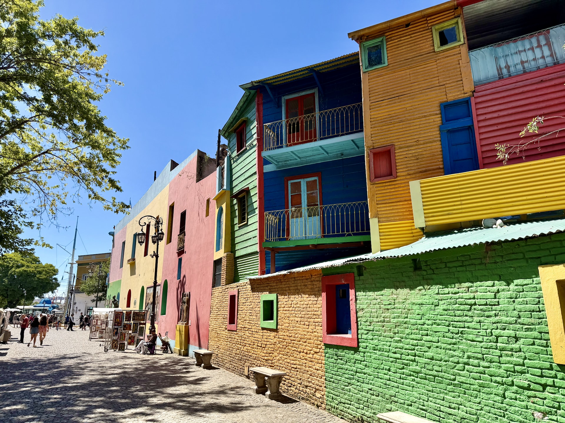 The colorful houses of Caminito in La Boca The brightly painted, corrugated-metal houses of Caminito in the La Boca neighborhood of Buenos Aires.